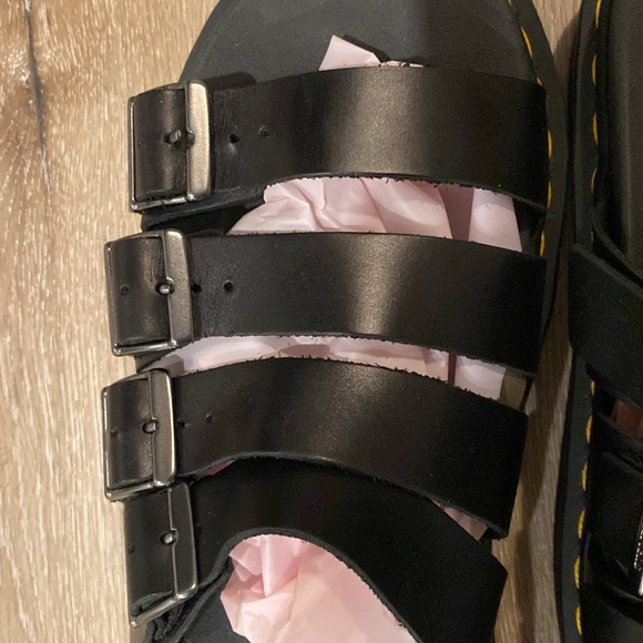 ❌SOLD❌ EUC [Dr. Martens] Black Leather Tate Sandals w Adjustable Buckles Mens 12 - Picture 13 of 15